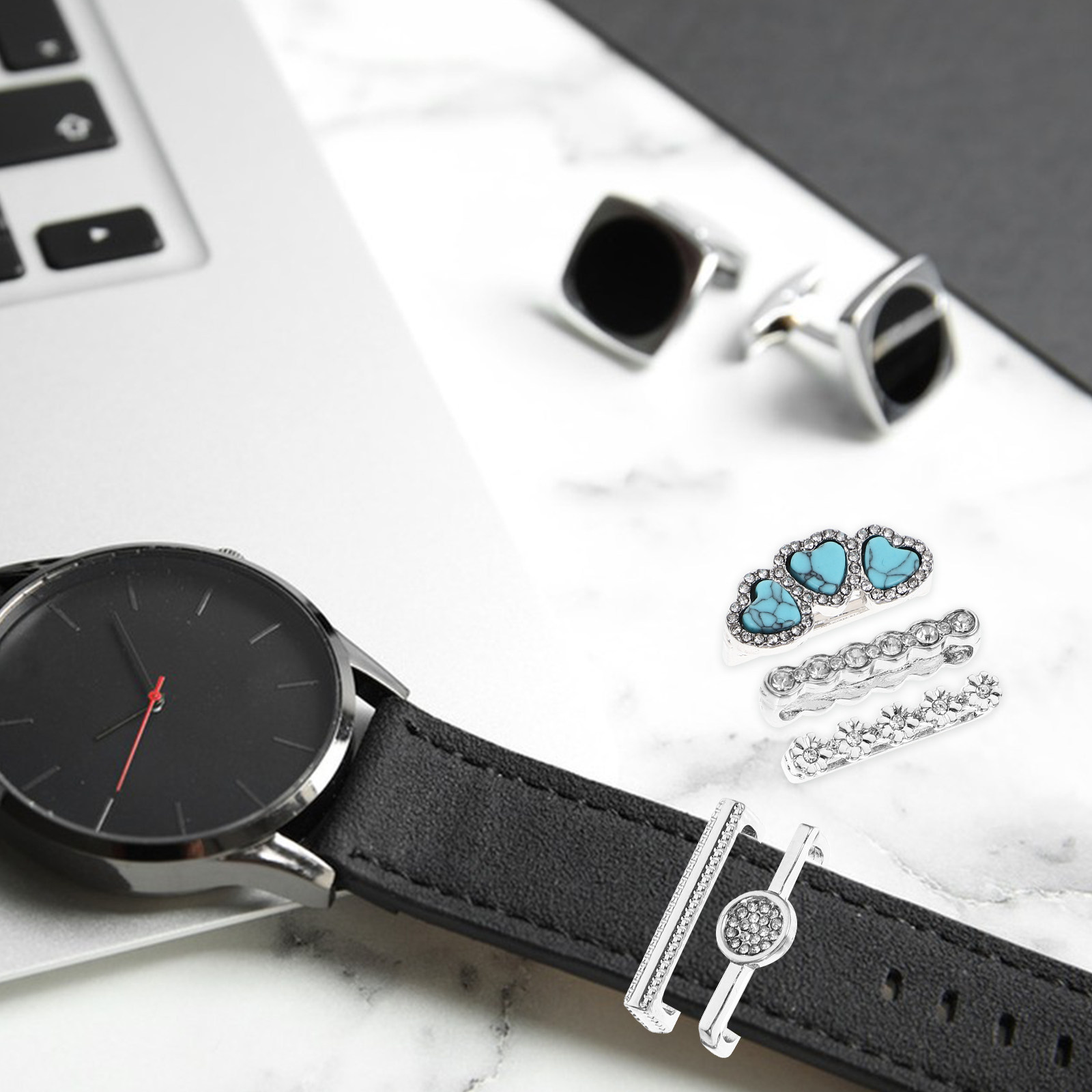 Smartwatches - 5Pcs Premium Alloy Watchband Ring Charms