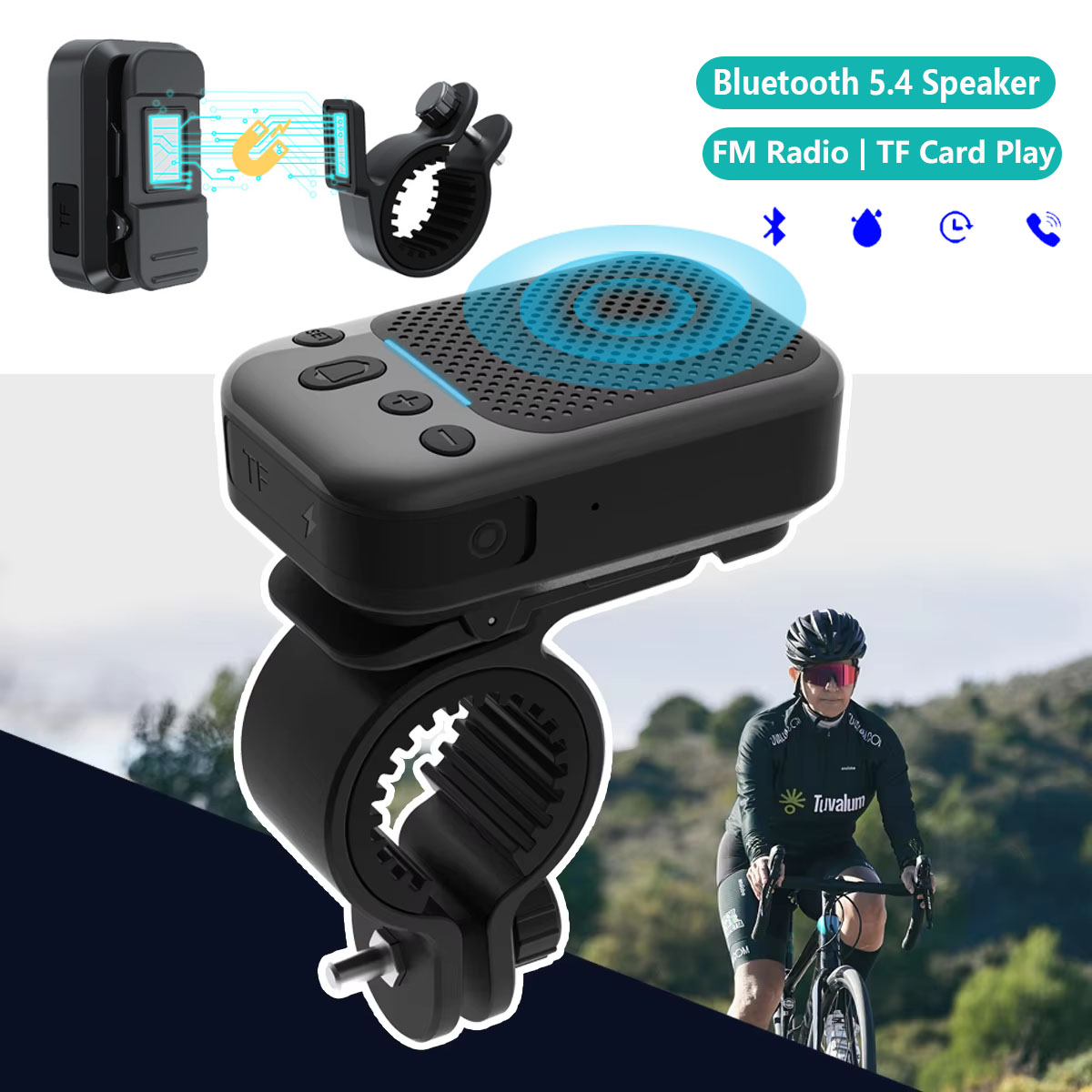 Portable Bluetooth Speaker Waterproof Ipx7 - Mini Bike Wireless Speaker Bluetooth 5.4