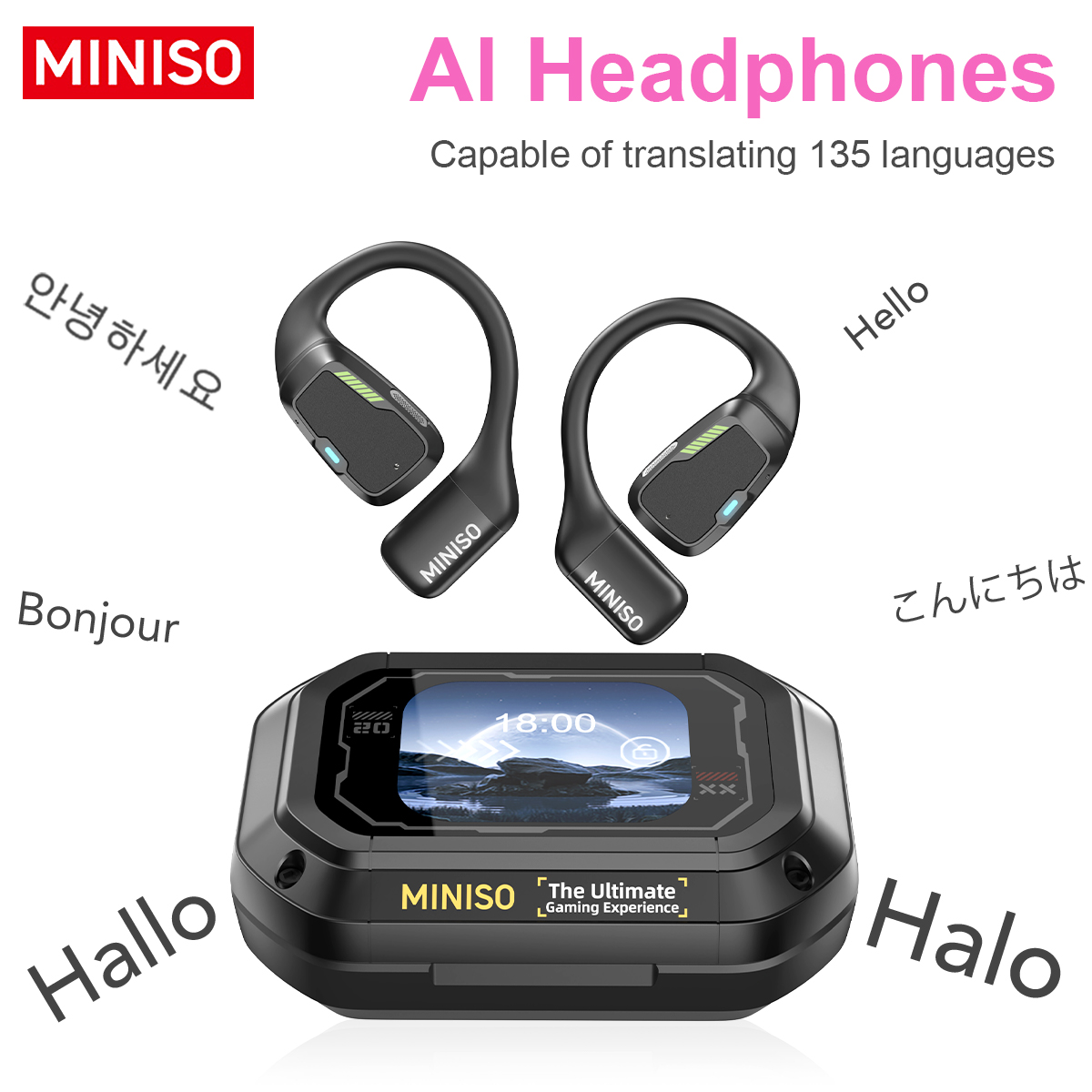 Type C Wired Earphones With Mic - Translator Earphone MINISO M98 AI Wireless