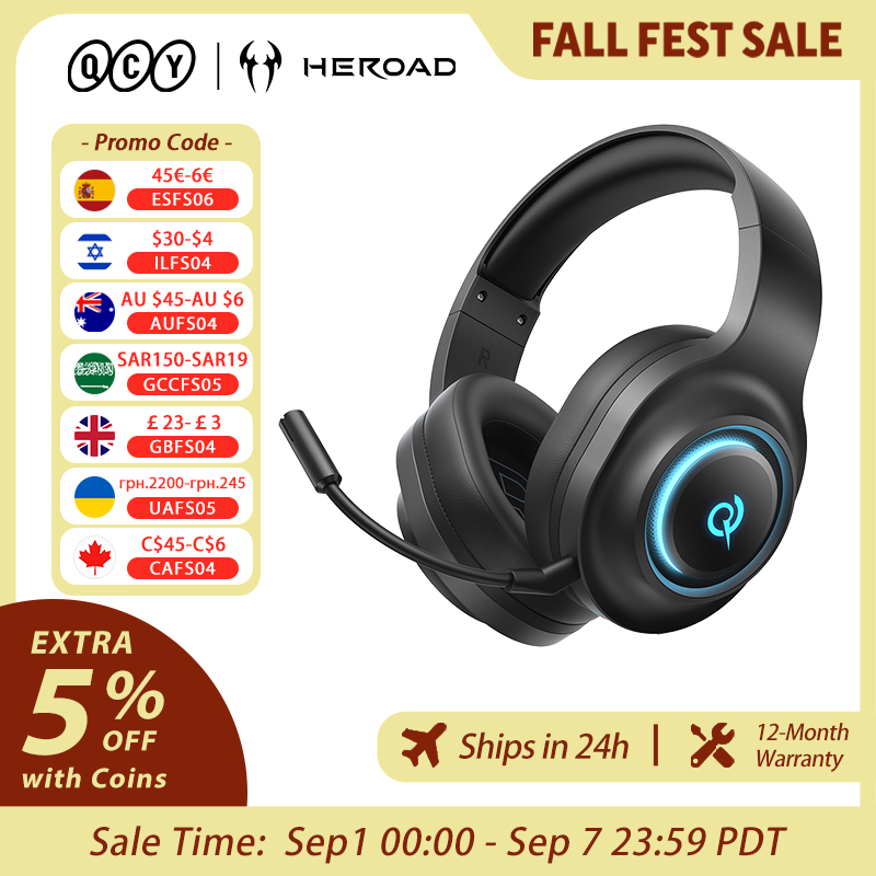 Gaming Headset With Mic Rgb - QCY Heroad V200 Gaming Headset with