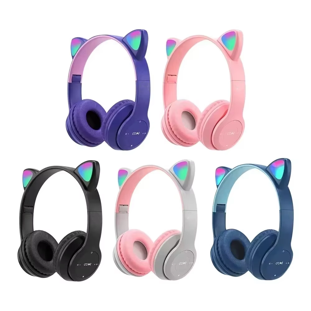 Cat Ear Bluetooth Headset Led - Kids P47M Wireless Game Headphone Flash