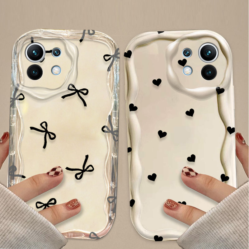 Tablets - Black Bowknot love Heart Case for