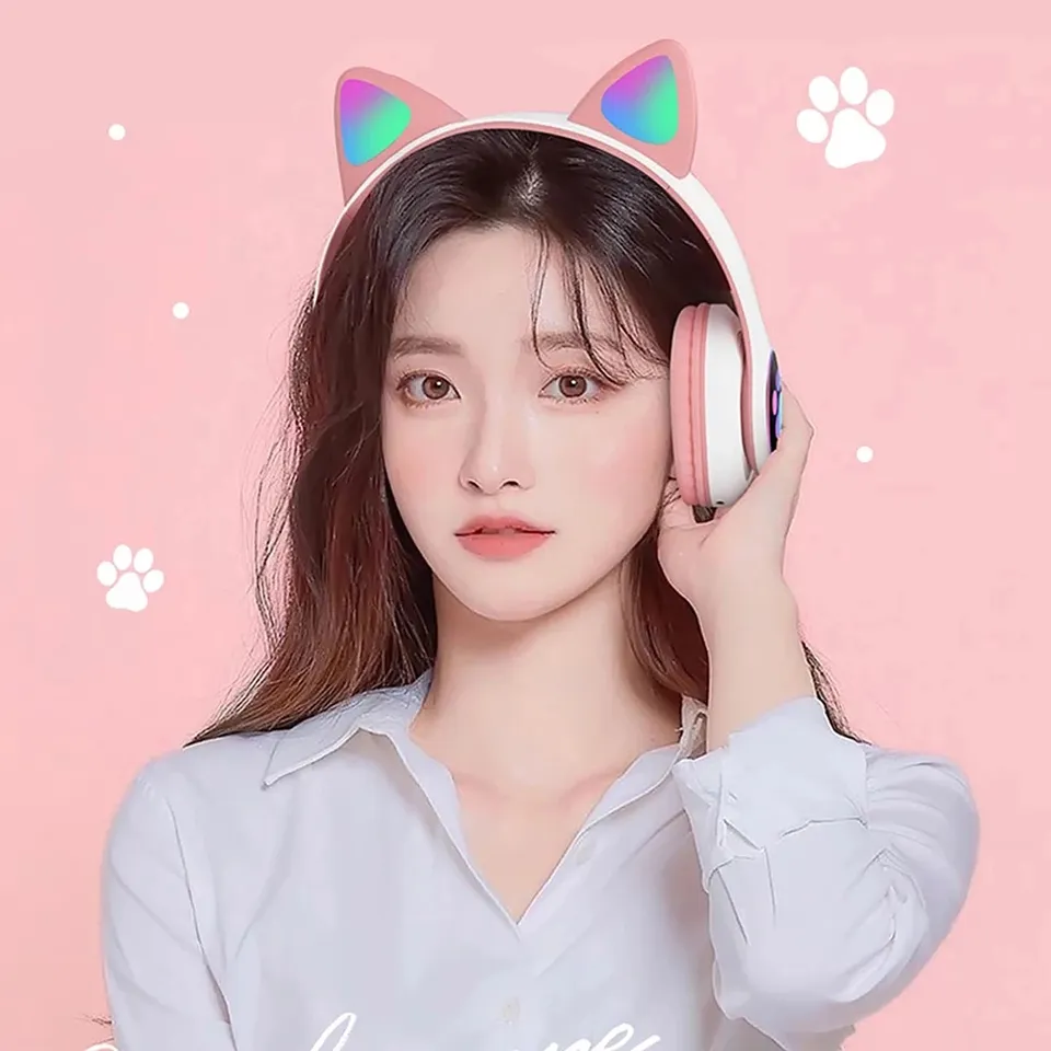 Newest STN-28 Wireless Headset - огляд і ціна Cat Ear Bluetooth Headset Led