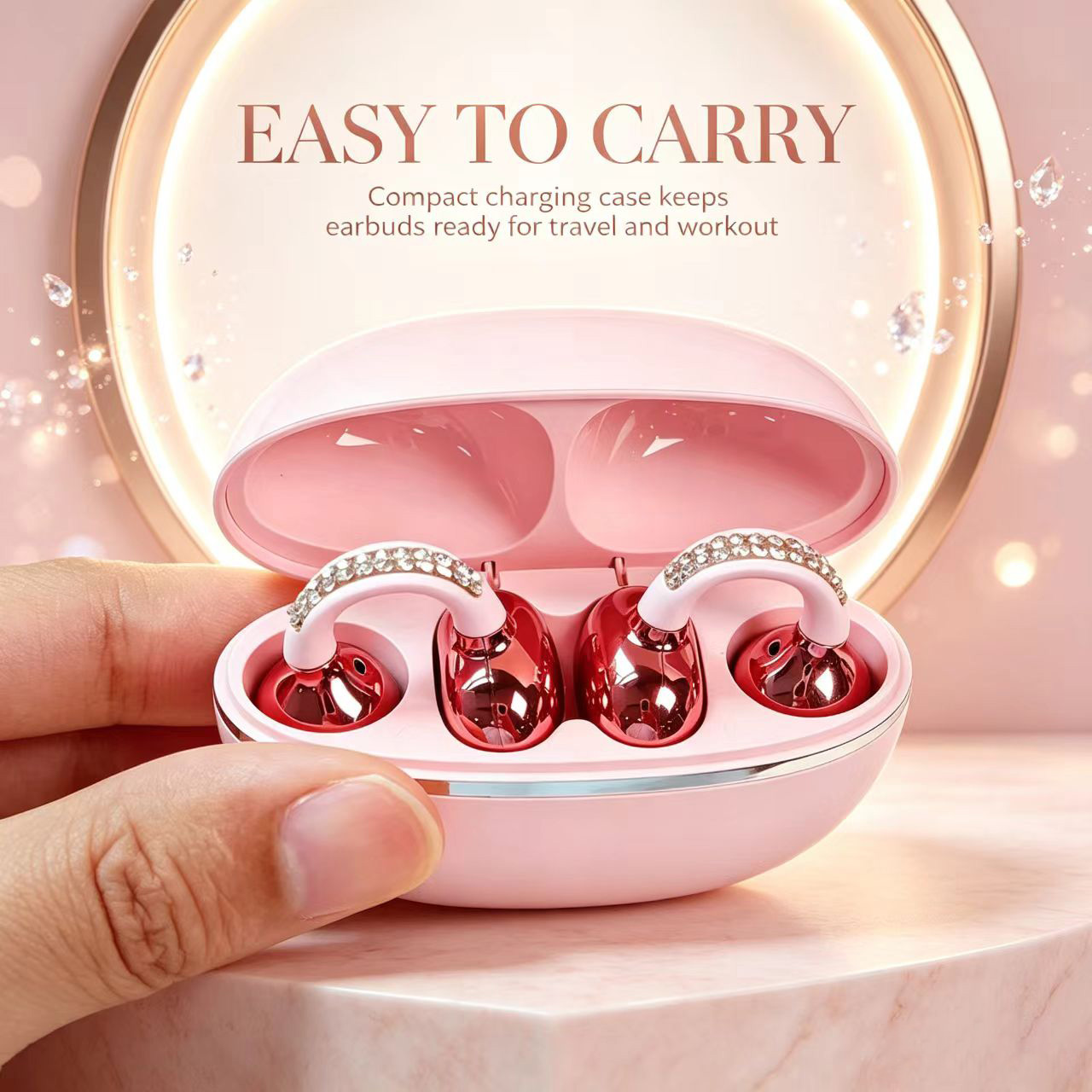 Rhinestone Open Ear Clip Wirel - огляд і ціна Open Ear Air Conduction Headphones