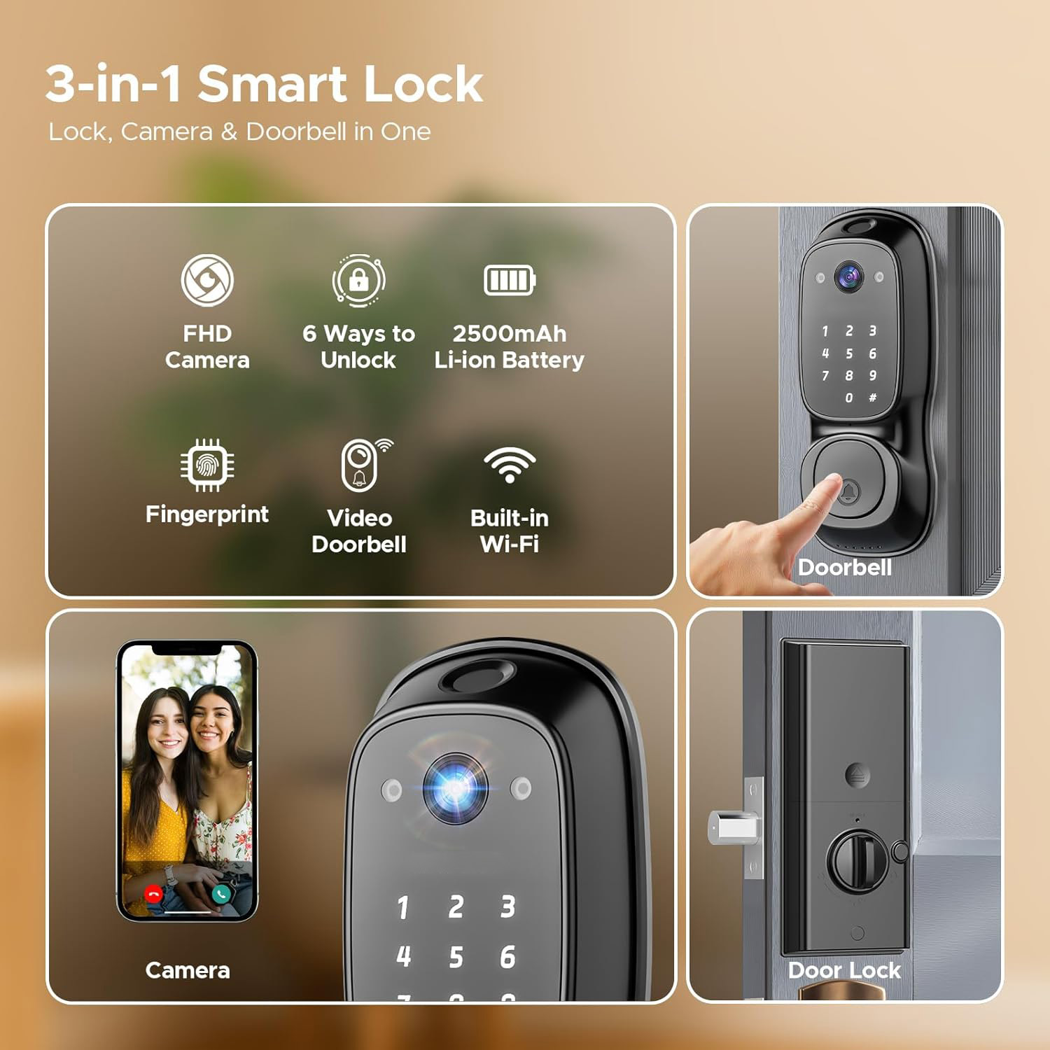Tuya Wifi Smart Door Lock ‎Cam - огляд і ціна Cameras