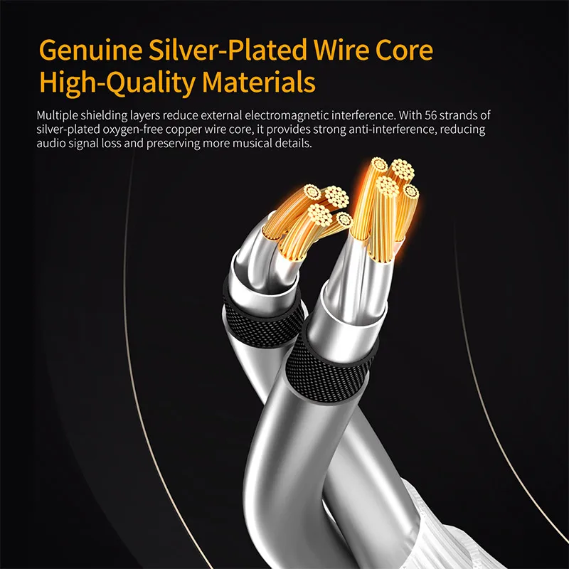 KZ Earphones Cable OFC Silver  - огляд і ціна Type C Wired Earphones With Mic