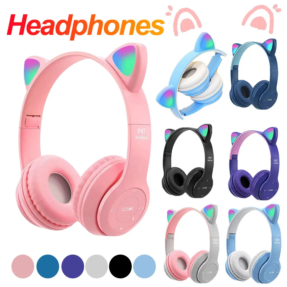 Flashing LED Cute Cat Ears Hea - огляд і ціна Cat Ear Bluetooth Headset Led