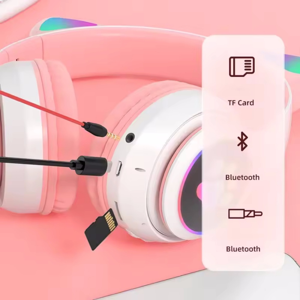 Cute Cat Ear Bluetooth Compati - огляд і ціна Cat Ear Bluetooth Headset Led