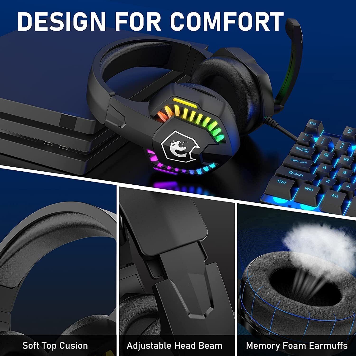 MAMBASNAKE CY907 Wired Gaming  - огляд і ціна Gaming Headset With Mic Rgb