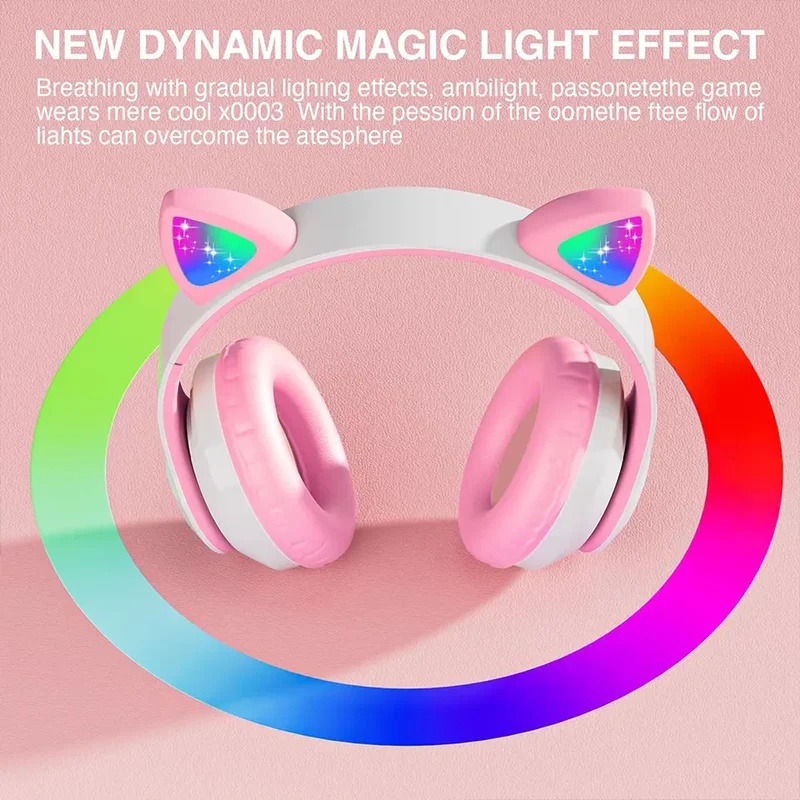 T28 Wireless Bluetooth Headpho - огляд і ціна Cat Ear Bluetooth Headset Led