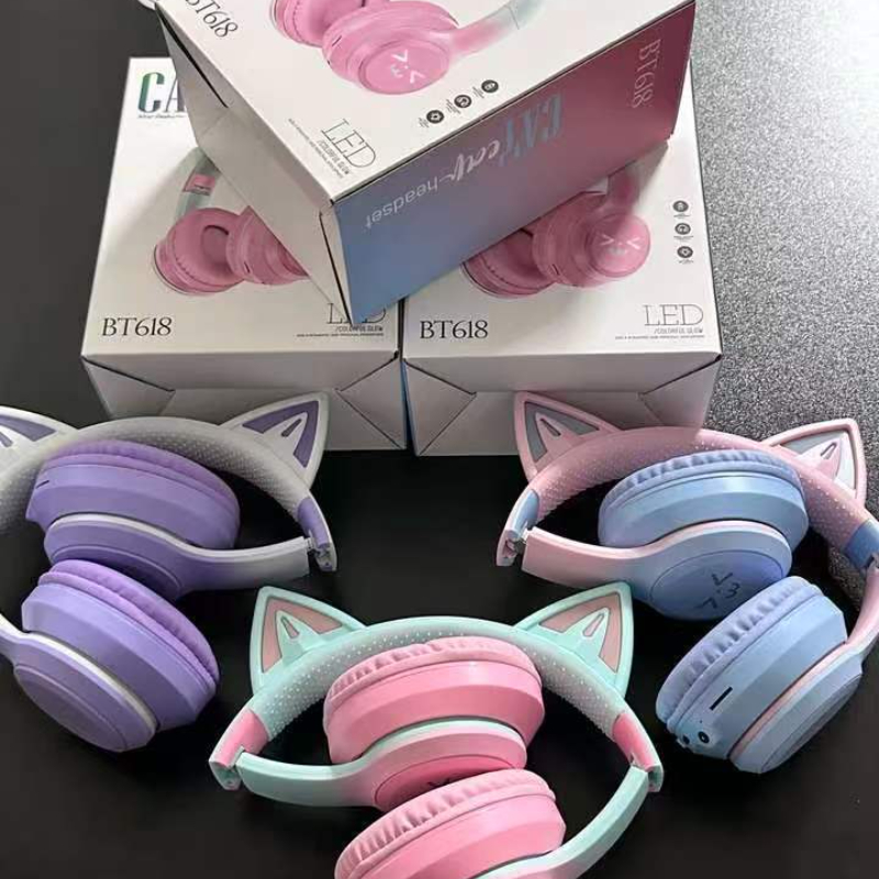 T28 Wireless Bluetooth Headpho - огляд і ціна Cat Ear Bluetooth Headset Led
