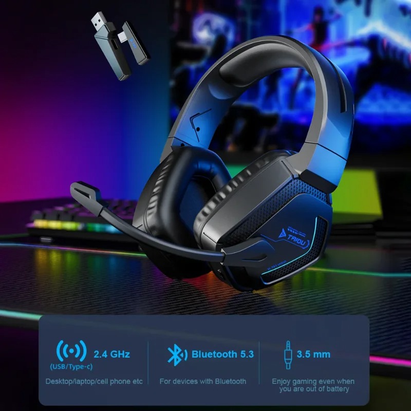 TAIDU T01 Wireless Headphones  - огляд і ціна Gaming Headset With Mic Rgb