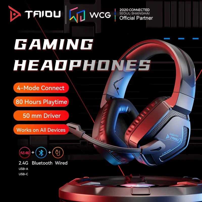 TAIDU T01 Wireless Headphones  - огляд і ціна Gaming Headset With Mic Rgb