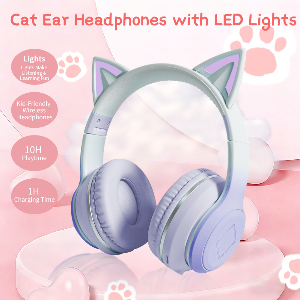 Lovely Kawaii Cat Ear Wireless - огляд і ціна Cat Ear Bluetooth Headset Led