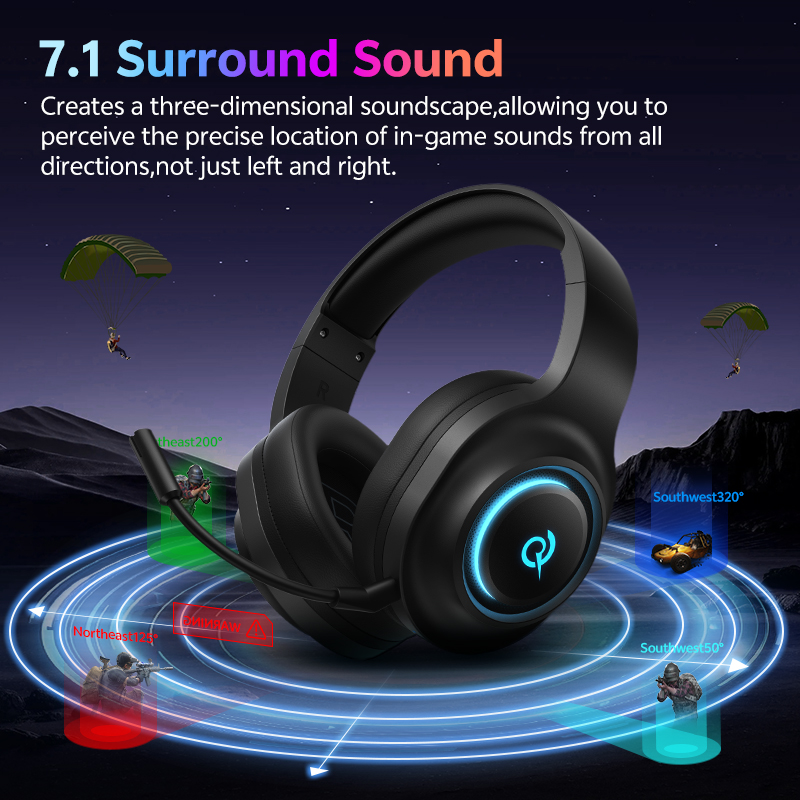 QCY Heroad V200 Gaming Headset - огляд і ціна Gaming Headset With Mic Rgb