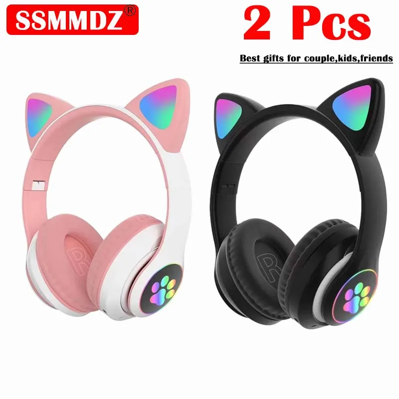 2 Pcs Wireless Headset Bluetoo - огляд і ціна Cat Ear Bluetooth Headset Led