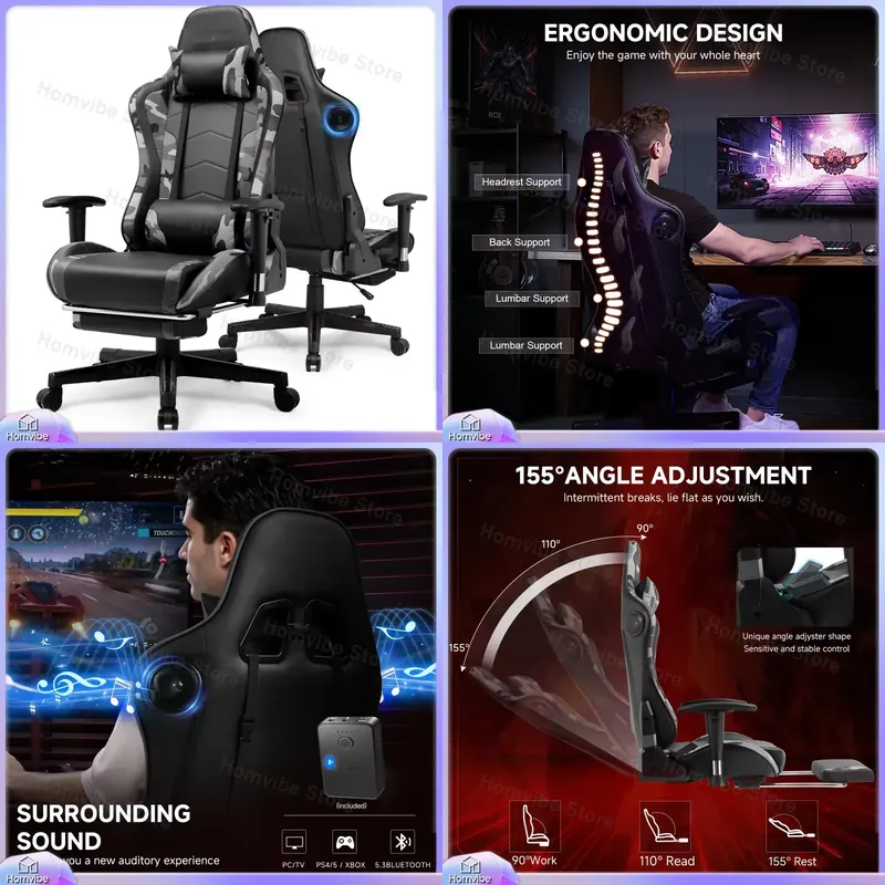 Ergonomic Gaming Chair with Bl - огляд і ціна Speakers