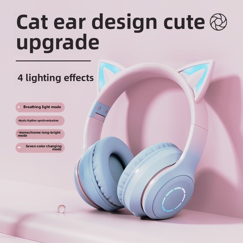 New Best Selling RGB Head-moun - огляд і ціна Cat Ear Bluetooth Headset Led