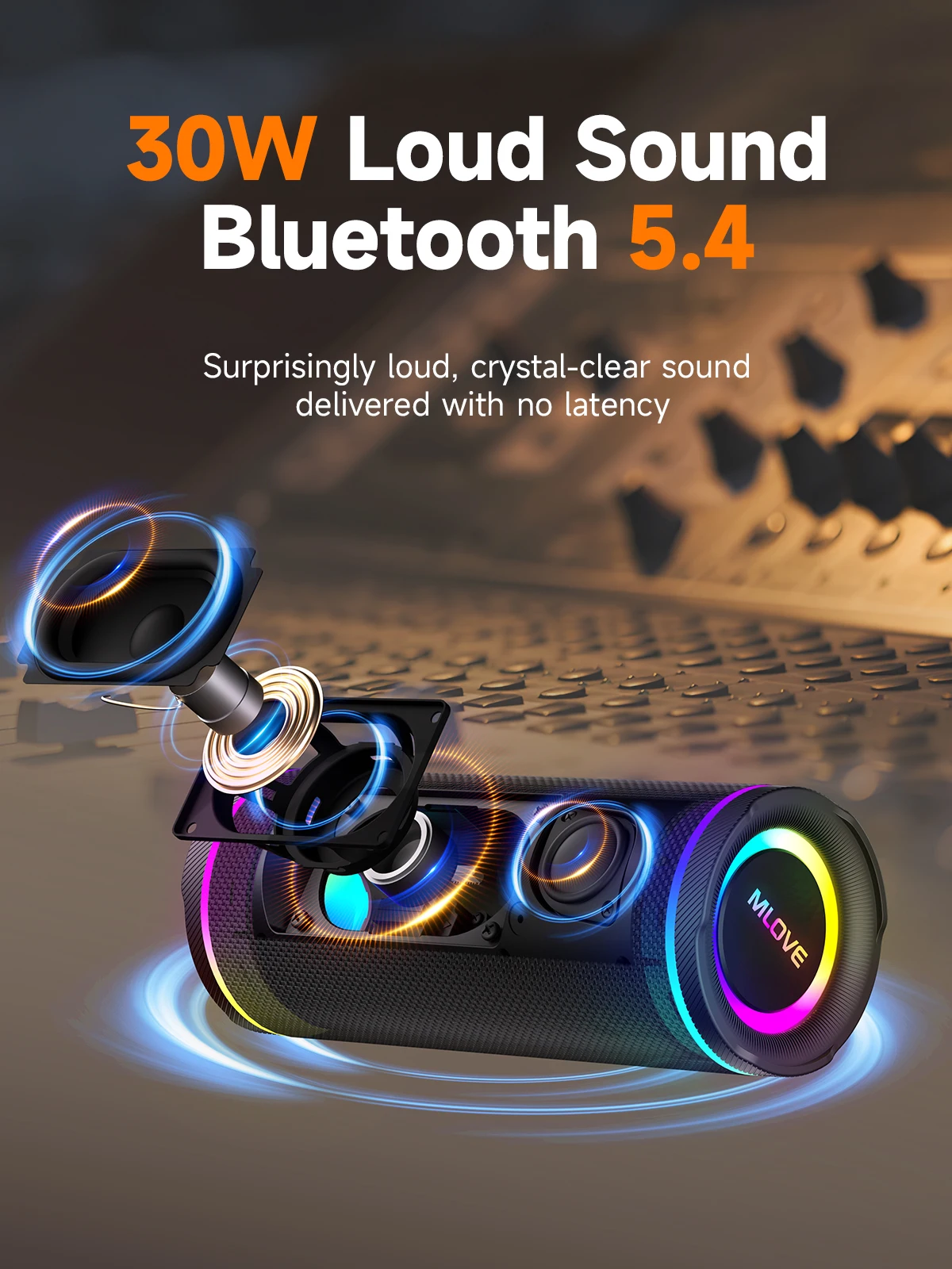 MLOVE Portable Bluetooth Speak - огляд і ціна Portable Bluetooth Speaker Waterproof Ipx7