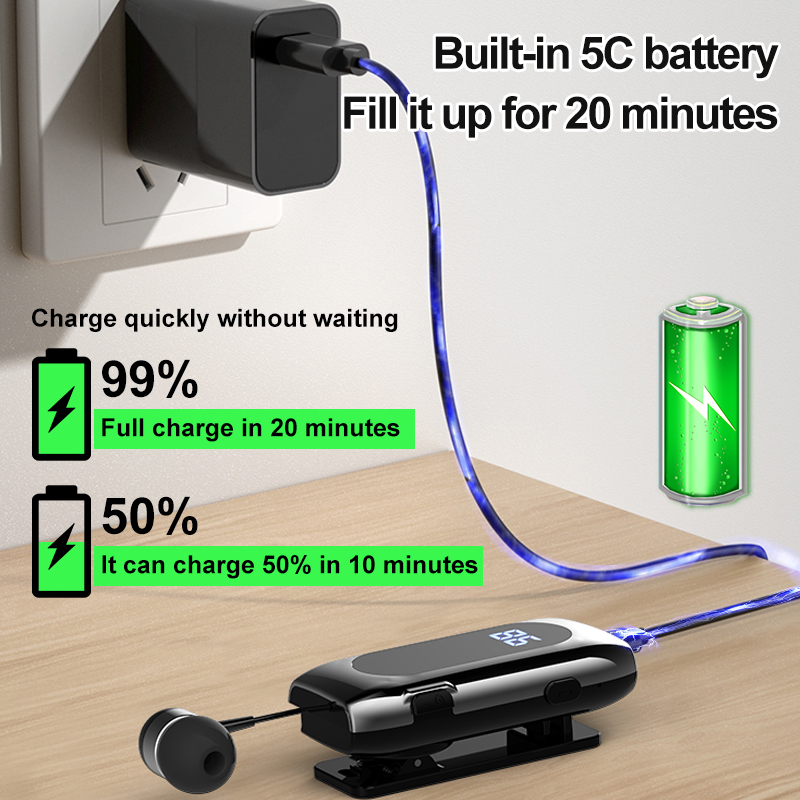 K55 Lapel Bluetooth Headset Li - огляд і ціна Type C Wired Earphones With Mic