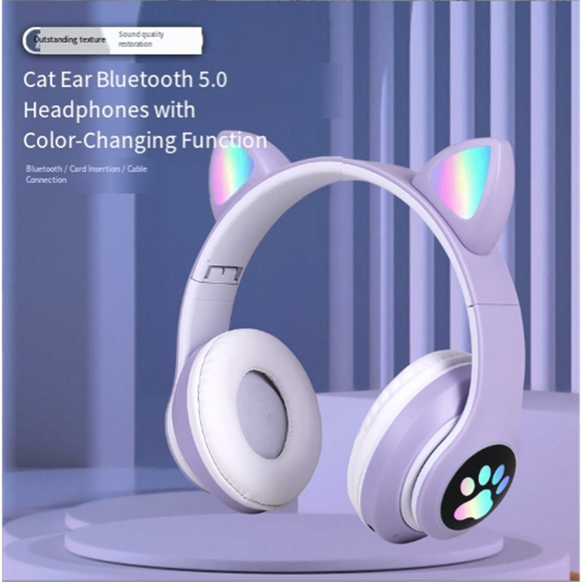 DT75BG Cute Cat Ear Bluetooth  - огляд і ціна Cat Ear Bluetooth Headset Led