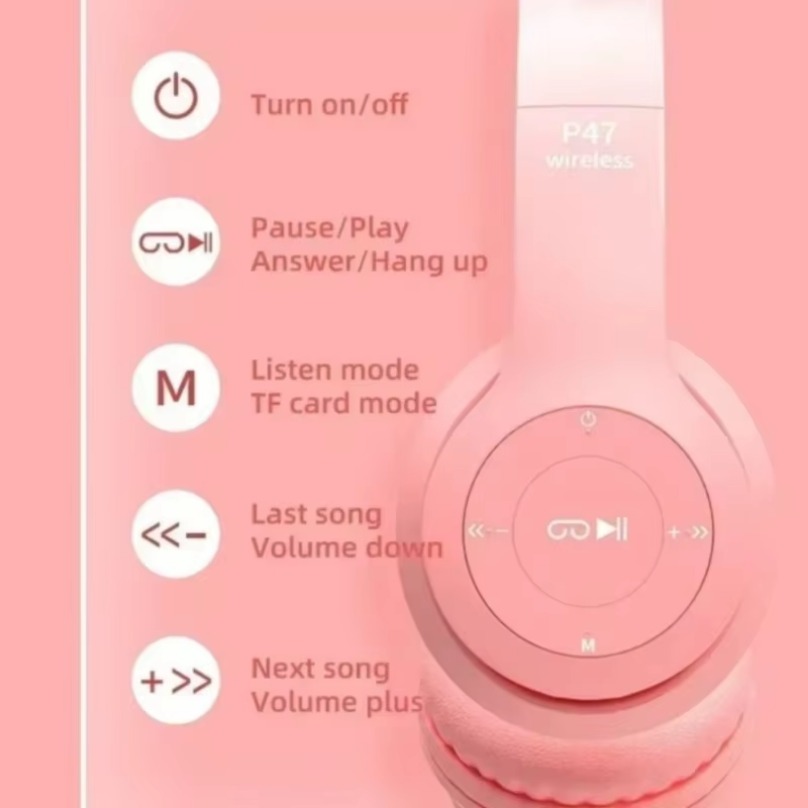 Wireless Bluetooth Earphones C - огляд і ціна Cat Ear Bluetooth Headset Led